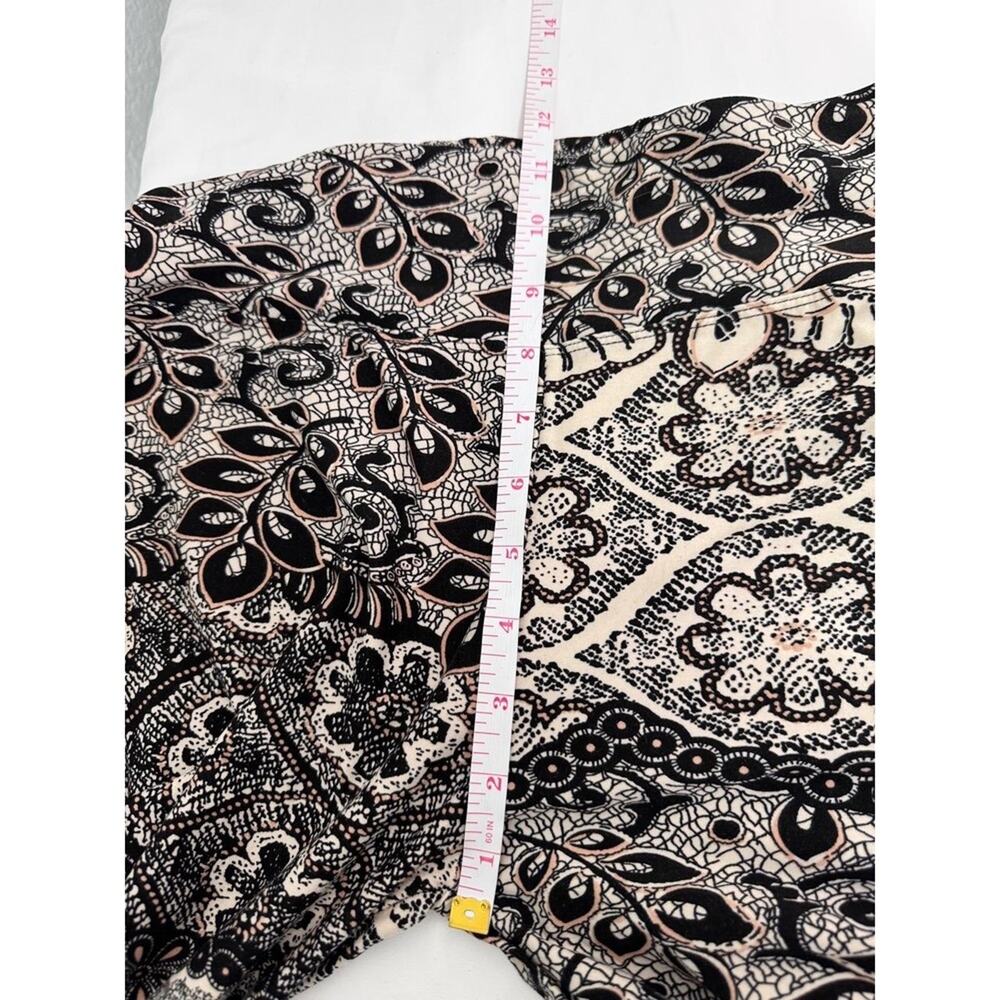 Satina Black And‎ Cream High Waisted Flare Wide Leg Printed Palazzo Pants XLarge - Picture 7 of 9